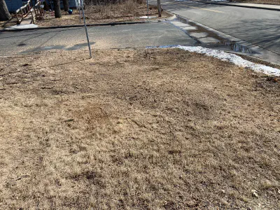 after: stump on intersection corner