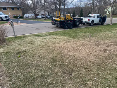 after: large front yard stump